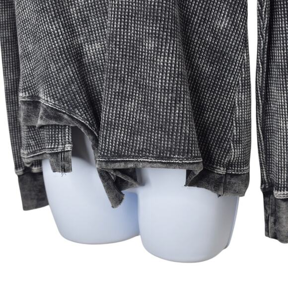 Splendid Sweater Womens XS Acid Wash Grunge Y2K Whimsigoth Asymmetrical Black - Picture 7 of 10